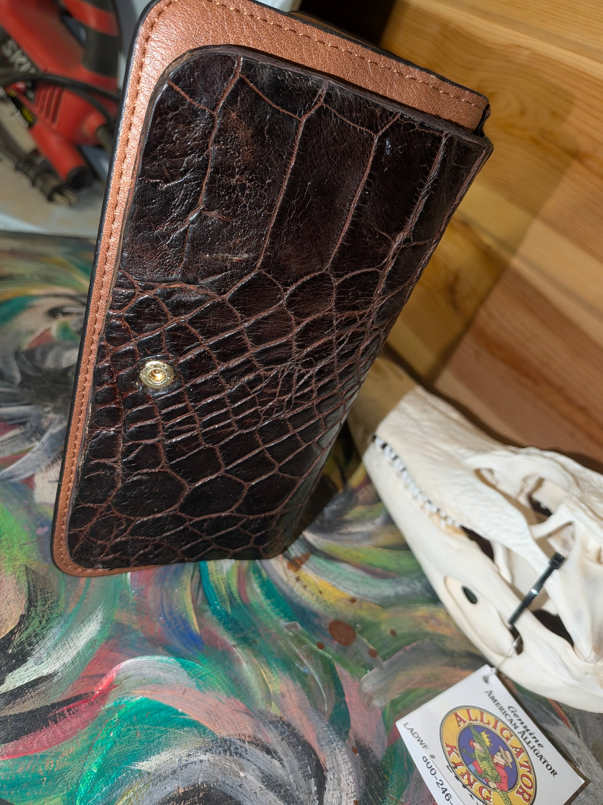 Genuine Wild Louisiana Alligator Women’s Clutch Wallet – Stitchless Exotic Leather Master Organizer (25+ Card Slots)